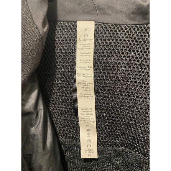 Lululemon OUT IN THE ELEMENTS 3-In-1 PARKA Women's Size 6 Black 600 Goose Down - Picture 7 of 16